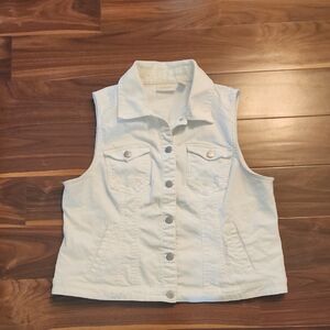 White Denim Vest